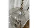Vintage Glass And Brass 3 Light Chandelier