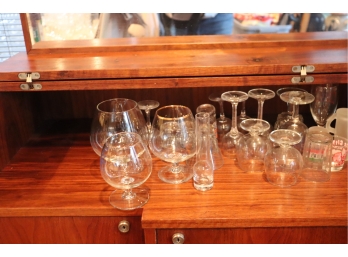Assorted Lot Of Barware Glasses Shots Brandy Snifter  Cordials