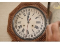 Antique Regulator Calendar Wall Clock Key Wind Pendulum