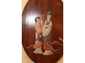 Oval Wood With Jade Stone Picture
