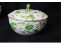Mottahedeh Design Italy Majolica White Daisy Flowers Bowl W/ Lid And Under Plate Saucer