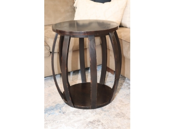 Wooden 'Barrel' Side Table