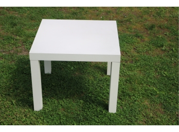 Vintage White Formica Table  21 3/4x 21 3/4 X 17 3/4 H