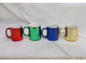 Vintage Set Of 4 The Cellar Metallic Coffee Mugs
