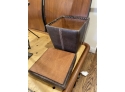 Brown Leather Storage Ottoman Stool Seat