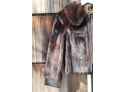 Vintage 1980'S Crop Mink Fur Coat Leather Trim