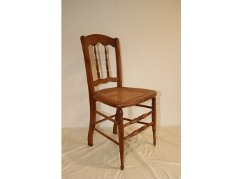 Vintage Wicker Seat Wooden Chair Rattan
