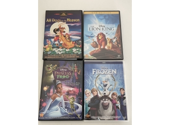 4 Disney DVD's Princess Frog, Frozen, All Dogs Go To Heaven, Lion King (sealed)