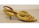 Vintage 1990 Anne Klein Gold Strappy Heels Size 9 N Narrow