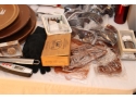 Assorted Box Lot #4 Lazy Susan's Cigar Box BBQ Temp Fork And More