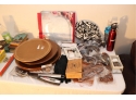 Assorted Box Lot #4 Lazy Susan's Cigar Box BBQ Temp Fork And More