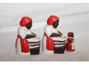 Vintage Aunt Jemima Ceramic Salt And Pepper Shaker Hand Painted Black Americana