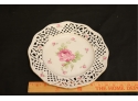 Vintage Shumann Arzberg Rose 10 1/2' Pierced Floral Plate & Serving Bowl Germany