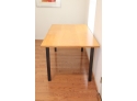 Rectangular Wood Top Steel Leg Kitchen Dining Table