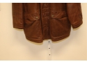 Gimo's Brown Leather Shearling Jacket Coat Size Made In Italy L/XL (gimos13)
