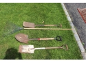 Garden Shovel And Leaf Rake Lot