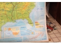 Modern Educational Systems Inc Physical Political Pull-Down Classroom Map 1995 United States