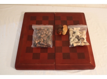 Travel Wooden Checker Chess Set