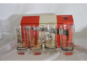 Set Of 4 Expo 67 Pavilion Drinking Glasses Barware W Box