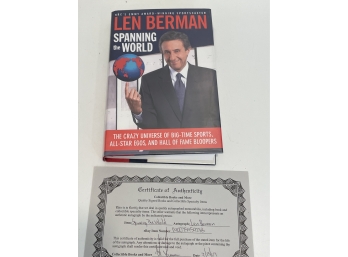 Autographed Copy Spanning The World Signed By Len Berman W/ COA