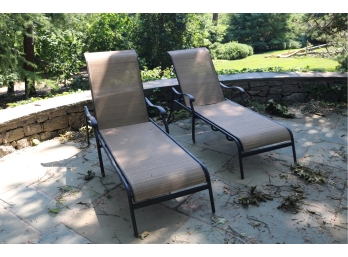 Pair Outdoor Patio Chaise Lounge Chairs  (2)