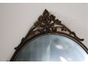 Vintage Ornate Brass Framed Diamond Framed Convex Mirror