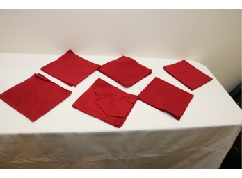 6 Red Fabric Napkins