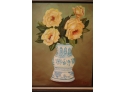Vintage Framed Flowers In Vase Painting Signed DEG