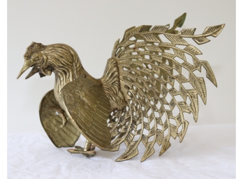 Vintage Brass Fighting Cock Rooster