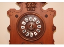 Antique Key Wind Pendulum Wood Face Wall Clock