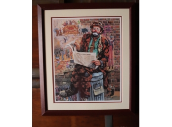 Framed Wall Street Clown Picture