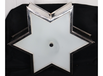 Chrome And Glass Star Shaped Ceiling Flush Mount Light With  LED Bulbs