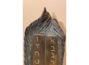 Vintage Bronze Table Statur Hebrew Habahadach