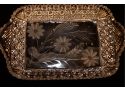 Vintage Floral Glass Tray