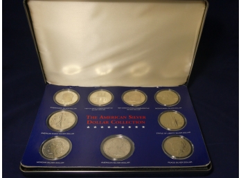 The American Silver Dollar Collection 9 Coin Set 8 Reale With Chop Marks Morgan & Peace Dollar Silver Eagle