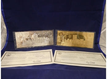 National Collectors Mint 9/11 Silver & Gold Leaf $20 Memorial Notes W COA