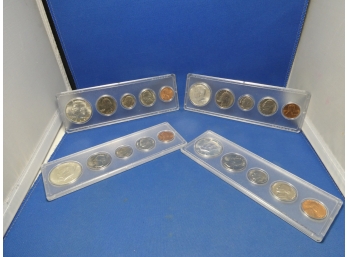 Four  5 Coin Sets 1965 - 1968 With Silver Kennedy Half Dollars