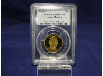 2008 S San Francisco Proof James Monroe Presidential Dollar PR 69 DCAM PCGS