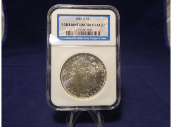 1881 S San Francisco Morgan Silver Dollar Brilliant Uncriculated NGC