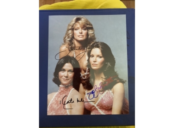 Signed 8 X 10 Glossy Photo Of The Charlie's Angels TV Show - Farrah Fawcett, Jaclyn Smith, And Kate Jackson