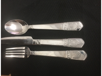 Large Assortment Of Flatware, Most With Chickens On The Handle