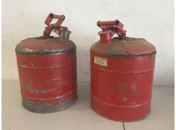 2 Vintage Safety Gas Cans