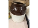 Brown And White Crock- Royal Crown Cola Bottle