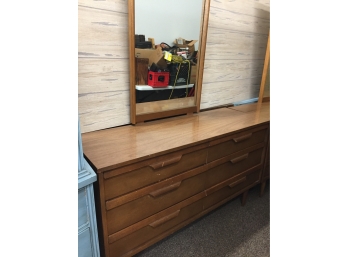 Mid- Century 6 Drawer Chest With Mirror