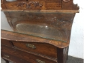 Antique Dresser W/ Mirror And Glass Top
