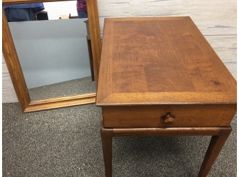 Shaker Style End Table With Mirror