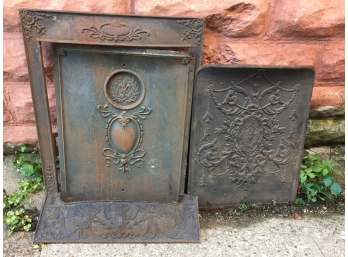 Antique Detailed Cast Iron Fireplace Covers