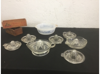 Vintage Glass Juicer Collection And Glassbake Oven Dish
