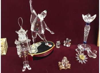 Swarovski Crystal- Large Clown, Owl, Bear, Flowers, Praying Hands, Swan