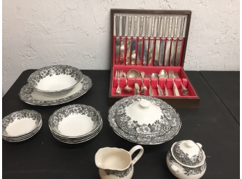 Vintage Wedgewood China And Vintage Flat Wear And Serving Pieces
